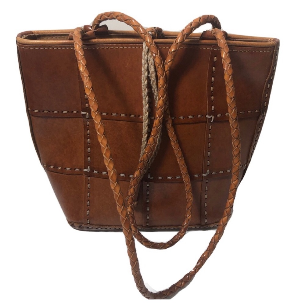 ellepi vintage brown leather shoulder bag. Made in Italy.